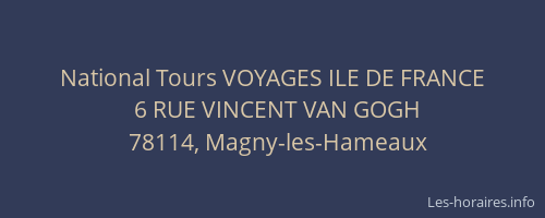 National Tours VOYAGES ILE DE FRANCE