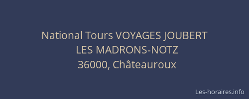 National Tours VOYAGES JOUBERT