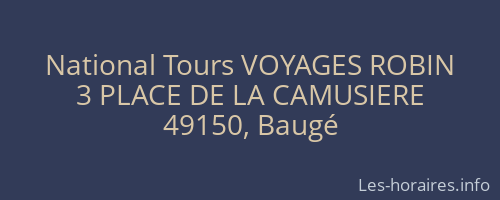 National Tours VOYAGES ROBIN
