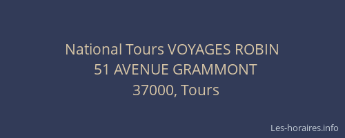 National Tours VOYAGES ROBIN
