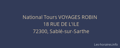 National Tours VOYAGES ROBIN