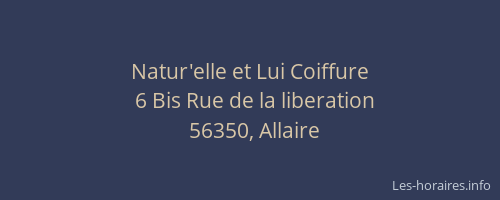Natur'elle et Lui Coiffure
