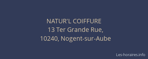 NATUR'L COIFFURE