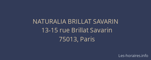 NATURALIA BRILLAT SAVARIN
