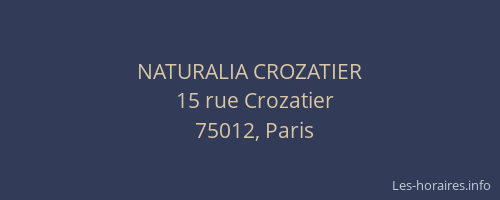 NATURALIA CROZATIER