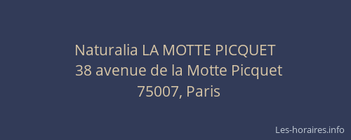 Naturalia LA MOTTE PICQUET