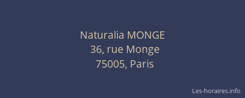 Naturalia MONGE