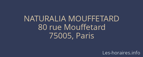 NATURALIA MOUFFETARD