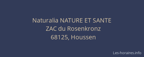 Naturalia NATURE ET SANTE