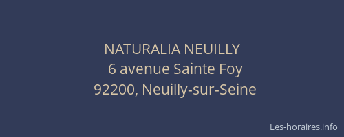 NATURALIA NEUILLY
