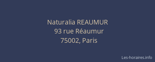 Naturalia REAUMUR