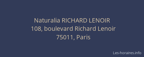 Naturalia RICHARD LENOIR