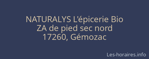 NATURALYS L'épicerie Bio