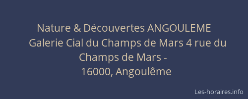 Nature & Découvertes ANGOULEME