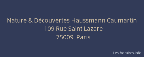 Nature & Découvertes Haussmann Caumartin