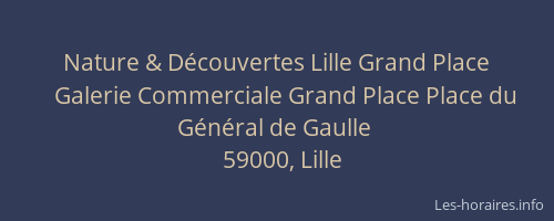 Nature & Découvertes Lille Grand Place