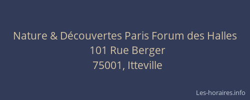 Nature & Découvertes Paris Forum des Halles