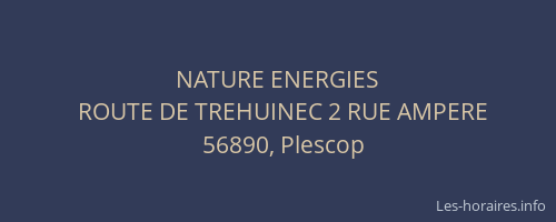 NATURE ENERGIES