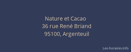Nature et Cacao