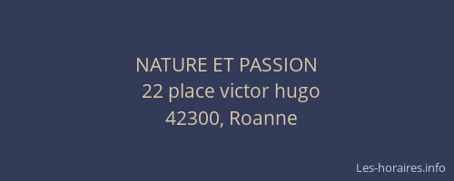 NATURE ET PASSION
