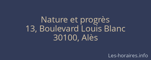 Nature et progrès