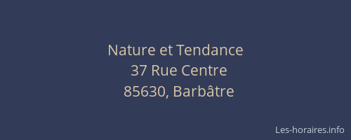 Nature et Tendance
