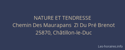 NATURE ET TENDRESSE
