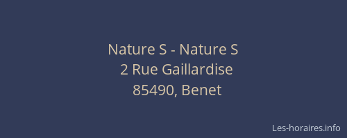 Nature S - Nature S