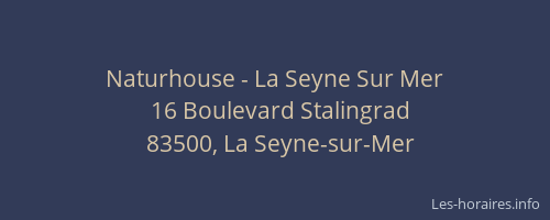 Naturhouse - La Seyne Sur Mer