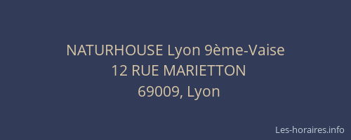 NATURHOUSE Lyon 9ème-Vaise