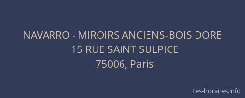 NAVARRO - MIROIRS ANCIENS-BOIS DORE