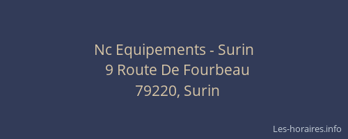 Nc Equipements - Surin