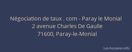 N&eacute;gociation de taux . com - Paray le Monial