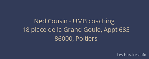Ned Cousin - UMB coaching
