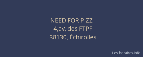 NEED FOR PIZZ