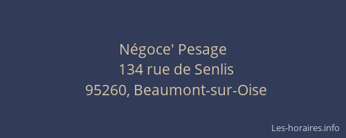 Négoce' Pesage