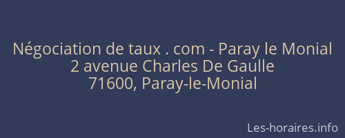 Négociation de taux . com - Paray le Monial