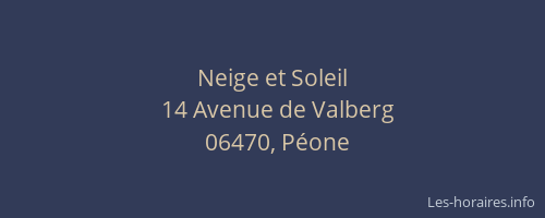 Neige et Soleil
