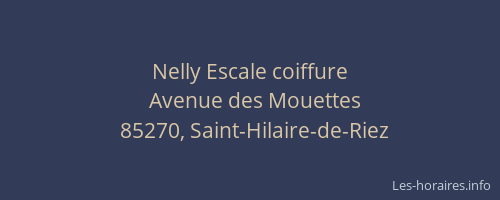 Nelly Escale coiffure