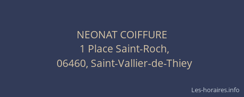 NEONAT COIFFURE