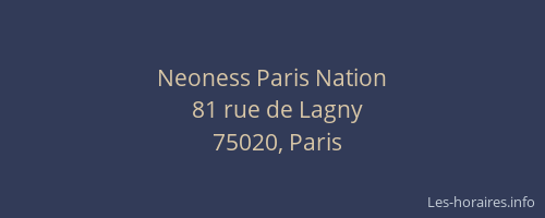Neoness Paris Nation