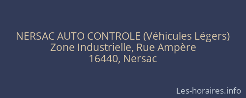 NERSAC AUTO CONTROLE (Véhicules Légers)