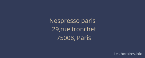 Nespresso paris