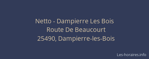 Netto - Dampierre Les Bois