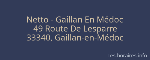 Netto - Gaillan En Médoc