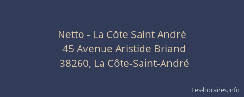 Netto - La Côte Saint André