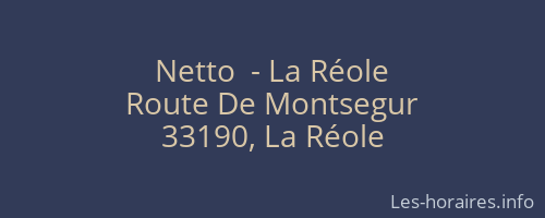 Netto  - La Réole