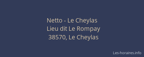 Netto - Le Cheylas