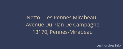 Netto - Les Pennes Mirabeau