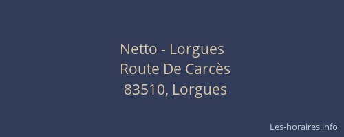 Netto - Lorgues